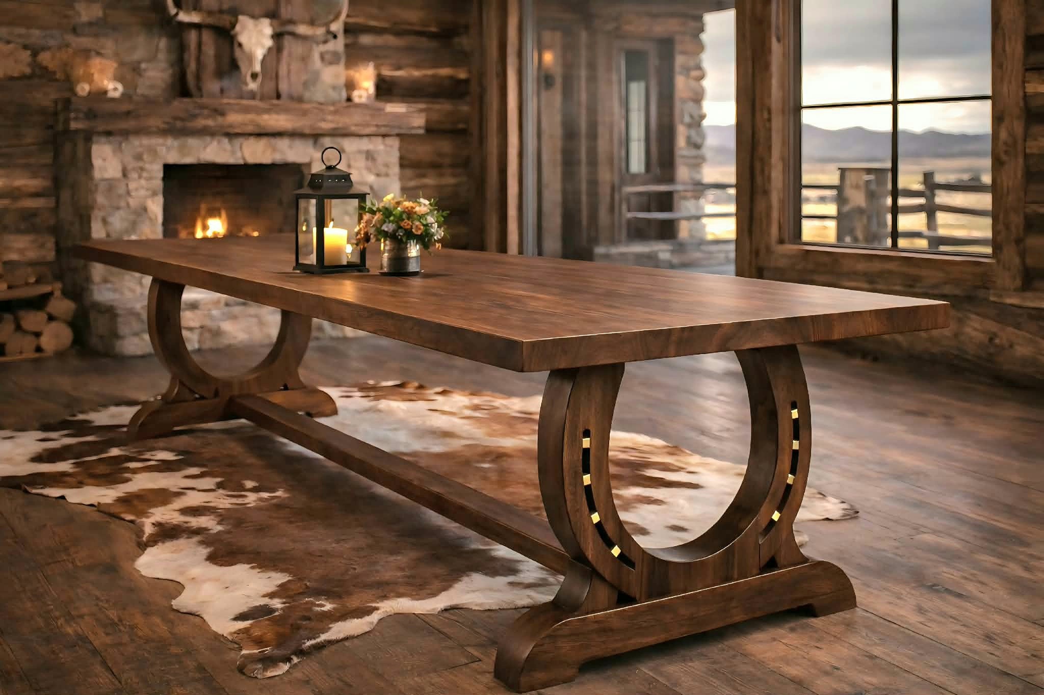 rustikt matbord harmoni hjärta i massivt trä från Nordanlids Rustik 