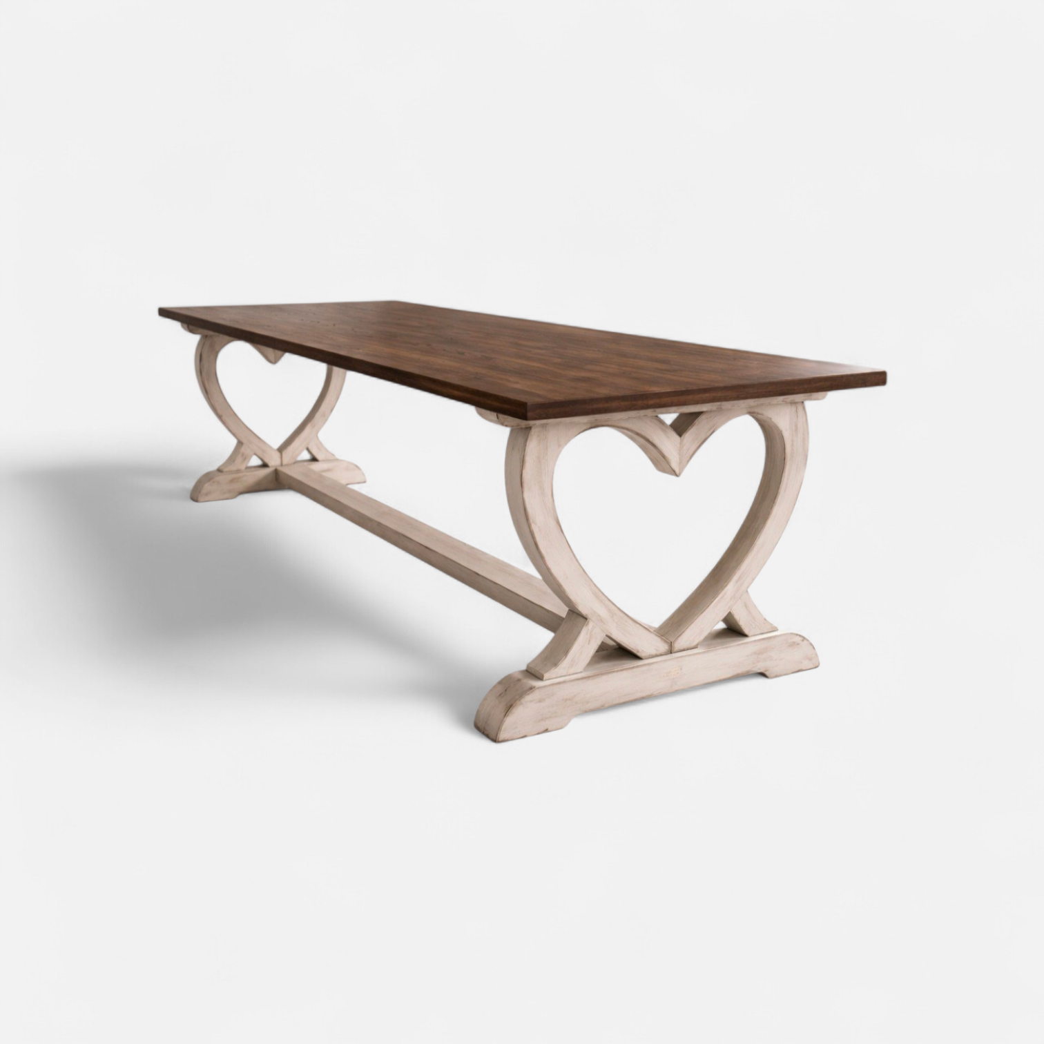 rektangulärt matbord harmoni hjärta i massivt trä från Nordanlids Rustik 