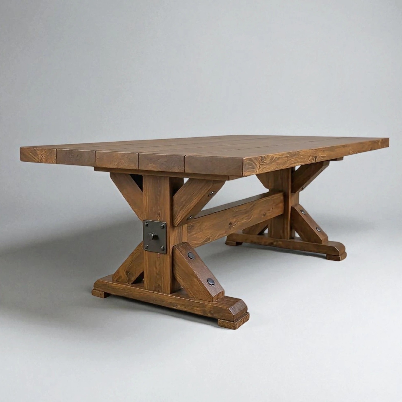 Rustikt rektangulärt matbord i extra grovt material byggt i massivt trä handgjort av Nordanlids Rustik 