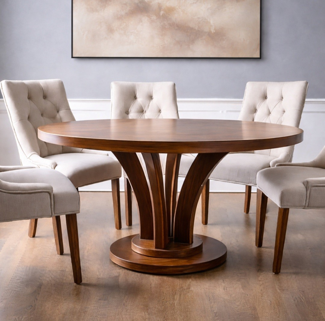 Rustikt runt matbord Sarek handgjort av Nordanlids Rustik